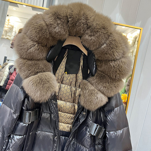 <span class=keywords><strong>Veste</strong></span> longue de luxe pour <span class=keywords><strong>femme</strong></span> avec grand col en vraie fourrure de renard, capuche, duvet de canard blanc, ceinture à la <span class=keywords><strong>taille</strong></span>, parka <span class=keywords><strong>grande</strong></span> <span class=keywords><strong>taille</strong></span> pour l'hiver - Product Image 4