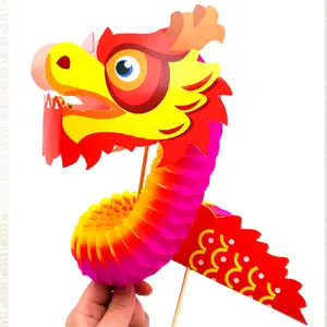Educational christmas Toy colorful Paper Art chinese Dragon Kids DIY art craft Gift Kits