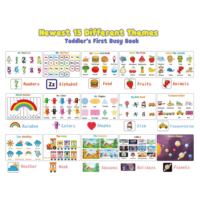 Libro Montessori para niños pequeños, libro educativo sensorial reutilizable, libro silencioso con características de dibujo, idioma inglés