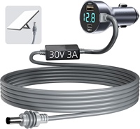 Câble d'alimentation pour voiture Starlink Mini 3M (10 pieds) avec affichage de tension pour allume-cigare 12V-24V vers 30V 3A, sortie DC amplifiée pour voiture, camion, camping-car