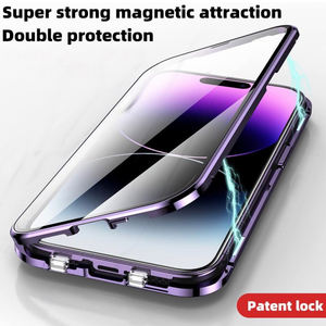 Coque de protection intégrale magnétique double face en métal aluminium pour iPhone 17 16 15 14 13 - Product Image 5