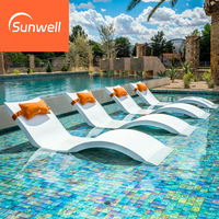 Ledge Pool Loisirs Sunbed Chaise longue de piscine en plastique Chaise longue Mobilier d'extérieur Chaise longue Chaises dans l'eau Sun Looungers