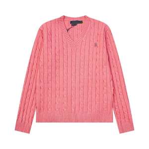 Nouveau Pull Tricoté Slim Décontracté <span class=keywords><strong>Femme</strong></span> avec Logo Personnalisé, Style <span class=keywords><strong>Ralph</strong></span> <span class=keywords><strong>Lauren</strong></span> Rétro Classique Luxe Discret - Product Image 3