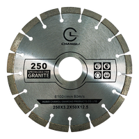 Lame de scie diamantée segmentée Changli à embase à clé 250 mm, soudée haute fréquence, disque de coupe OEM pour découpe humide du granit, haute qualité, garantie 3 ans
