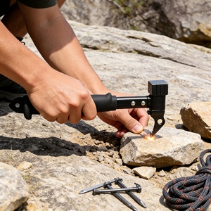 Durable TPR Handle Camping Hammer 14 in 1 <strong>Multitool</strong> for Camping Accessories Tents - Product Image 3