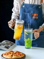 Gobelet à jus réutilisable en verre transparent, design classique, grande capacité, anti-fuite, pour la cuisine et la maison, vente chaude