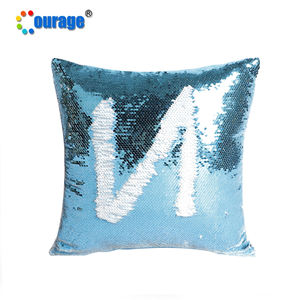 <span class=keywords><strong>Federa</strong></span> di colore <span class=keywords><strong>rosa</strong></span> chiaro morbida morbida con sublimazione quadrata posteriore con paillettes reversibile - Product Image 2