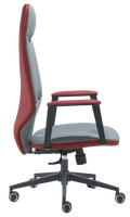 Chaise de bureau ergonomique moderne de luxe en cuir PU, accoudoirs en acier robuste, haute capacité de charge, pivotante et réglable pour la maison
