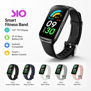 Bracelet intelligent avec écran TFT tactile de 1,47 pouce, mesure de la fréquence cardiaque, de la pression artérielle et de l'oxygène sanguin, compatible Android, autonomie de 15 à 21 jours, modèle européen. - Product Image 3
