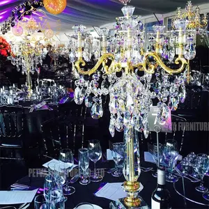 Acrylic Crystal Wedding Decoration Luxury Candle Holders Acrylic Centerpiece For Event Table Used