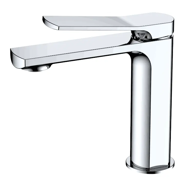 Cupc Bathroom Ultra Thin Long Spout Tap Style Single Lever 1 Handle Control Turn on Off Water Mixer Lavatory Basin Sink Faucet
