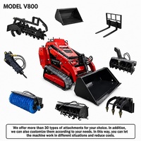 Chargeuse compacte sur chenilles V800, mini-chargeuse compacte, hauteur de déchargement 1704 mm, garde au sol 225 mm, hauteur de chargement 2000 mm, à vendre