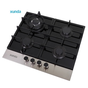 Table de cuisson à gaz encastrable Xunda 4 brûleurs en verre trempé de haute qualité à <span class=keywords><strong>prix</strong></span> avantageux, plaque de cuisson en verre trempé CE, cuisinière à gaz 4 brûleurs pour cuisine - Product Image 4
