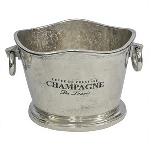 Trending Champagne Ice Bucket Brand Logo Print Cast Aluminium <b>Wine</b> Cooler and Beverages <b>Container</b> Bar Storage Tub Hot Selling - Product Image 1