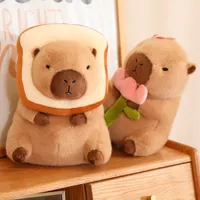Capybara Pluche Speelgoed Simulatie Capibara Cosplay Eenhoorn Dinosaurus Jurk Boba Brood Fruit Eten Decor Vogels Bubbel Knuffels