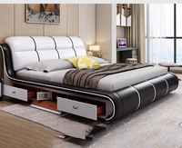Lit de massage à double rangement Lit multifonctionnel en cuir Lit king size Meubles de chambre à coucher intelligents Lit en tissu Tatami
