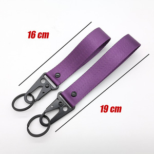16mm 19mmPure Color Metal águila hebilla Nylon cordón corto llavero para mano muñequera Correa llavero coches motocicleta - Product Image 6