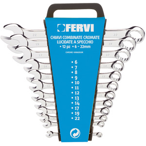 Jeu de clés combinées industrielles réglables FERVI Série 0199, qualité bricolage, chromées et polies miroir - Product Image 1