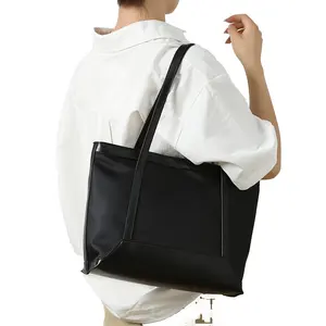 Reasonably Priced Custom Black PU Oxford Tote Bag Fashionable Sling Style Big and Competitive Pricing