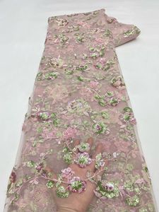 NI.AI New Design Floral Embroidered <strong>Sequin</strong> Lace Net Fabric Flower Sequence Beaded Lace Fabric <strong>Sequin</strong> Beaded Lace - Product Image 6