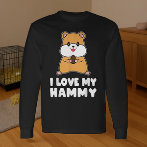 T-shirt à manches longues I Love My Hammy Cute Hamster - Product Image 3
