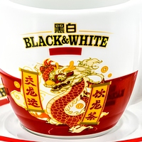 Ensemble de soucoupe tasse en céramique dragon blanc personnalisé tasse à thé/café au lait évaporé année Dragon Hong Kong Style