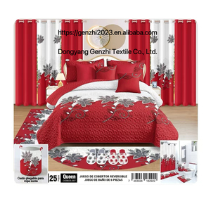 Juego de ropa de cama de 24 piezas transpirable de tamaño King con cortinas, juegos de edredón, ropa de cama, juego de cortina de ducha de lujo para Baño - Product Image 1