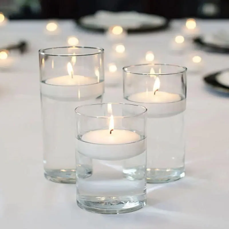Großhandel Fabrik liefert Zylinder Vase Form Günstige große transparente Hochzeit klare schwimmende Kerzen Glas vasen