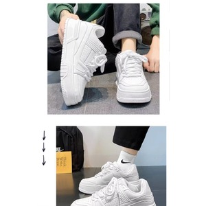 Spring Trend Men's Shoes Versatile Sporty Casual Pure Black Low-<b>Top</b> Sneakers Thick-Soled Shock Mesh Upper <b>PVC</b> Outsole - Product Image 6