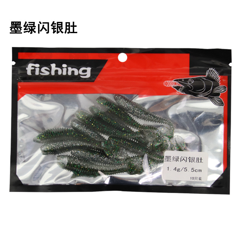 3 Verde oscuro con vientre plateado brillante