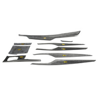 Accesorios Decorativos Interiores de Fibra de Carbono Seca, Juego Completo de 9 Piezas para BMW Serie 5 G30, Volante a la Izquierda