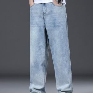 Pantalones Vaqueros de Alta Gama para Hombre, Estilo Casual, Primavera y Otoño, Corte Recto, Holgados, Estilo Americano, Pierna Ancha - Product Image 2