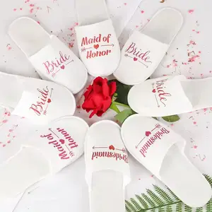 Wedding Team Bride Bachelor Party Wedding Pajamas Party Slippers Hotel Guest Room Disposable Supplies Gold Bronzing Letter