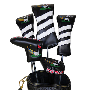 Housse de tête de club de <span class=keywords><strong>golf</strong></span> portable en cuir PU durable avec fermeture magnétique, broderie personnalisée de qualité supérieure pour hommes et femmes - Product Image 1
