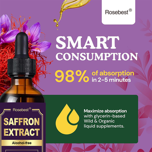 OEM Private Label <strong>Sugar</strong>-<strong>Free</strong> Vegan Based Pure 88.5mg Wild Saffron Extract Liquid Drop Supplement <strong>for</strong> Mood Vision &amp; Focus Support - Product Image 3