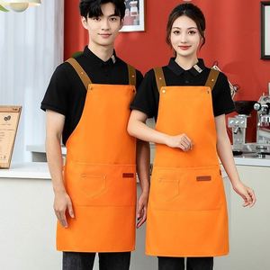 CASAMIEL 2 PCS Women Men <b>Disposable</b> Adjustable Fashionable Bib <b>Aprons</b> Pockets Waterproof Polyester Machine Washable Kitchen BBQ - Product Image 3