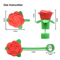 Breloques de paille en silicone personnalisées de 10 mm pour gobelets, motif rose de la Saint-Valentin, vente en gros, OEM, faible MOQ