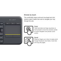 Logitech K400 Plus 2.4G Wireless Keyboard Gaming Laptop PC Gamer OriginalTouchpad Mini Receiver Unifying