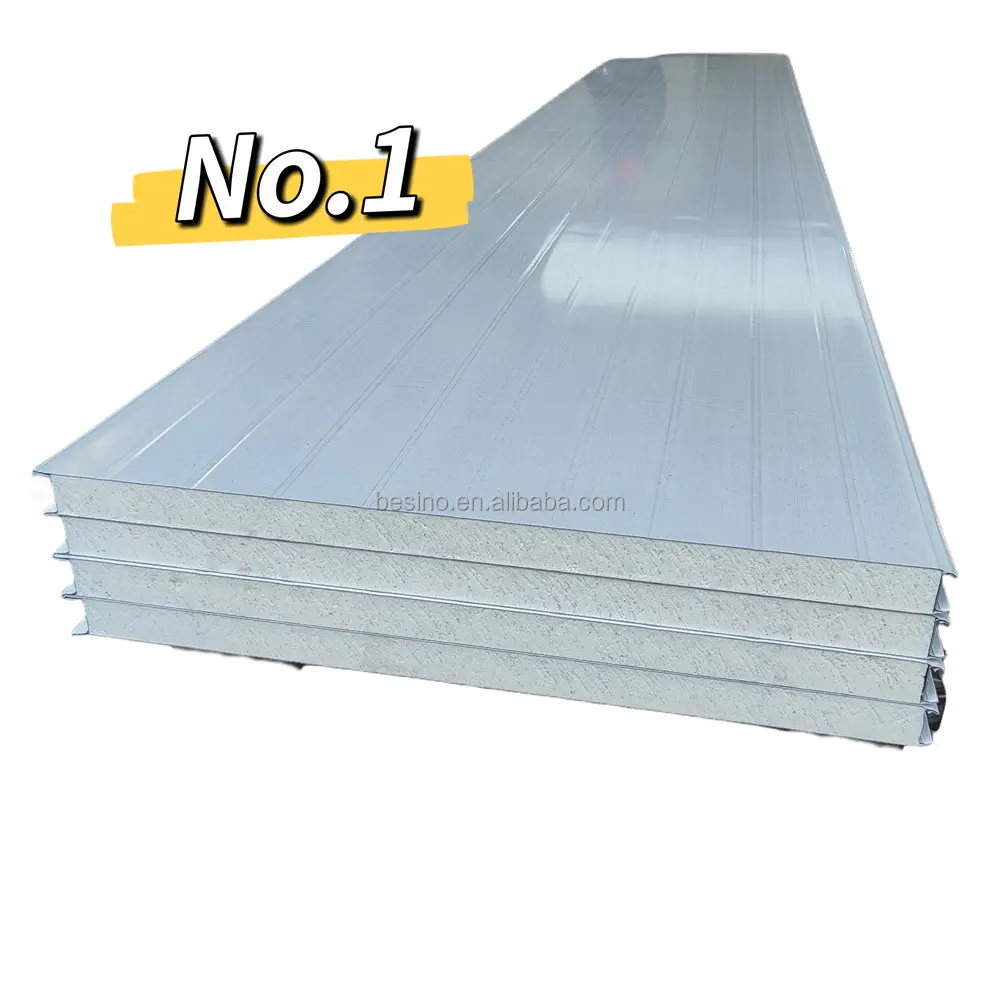 Panel sándwich de Pu a precio de fábrica de China, paneles ignífugos aislados con bordes, Panel de aluminio y Zinc Pu