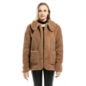 Automne hiver nouveau Style Bf épaissi fausse fourrure haut femmes Faux laine d'agneau polaire fourrure Cardigan manteau