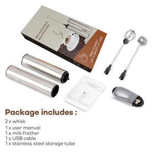 Batidor eléctrico de acero inoxidable para leche, café, oro, mezclador de espuma de mano, <span class=keywords><strong>Espumador</strong></span> recargable - Product Image 4