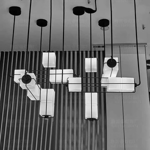 Lámpara de Araña Combinada para Vestíbulo de Hotel o Villa de Lujo, Estilo Chino Moderno, para Restaurante, Bar, Mesa de Comedor Larga, Sala de Estudio o Salón de Té - Product Image 1