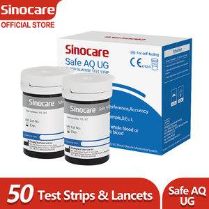 Strip Tes Gula Darah <span class=keywords><strong>Sinocare</strong></span> untuk Safe AQ UG 2in1 Glucometer Multifungsi Alat Ukur Gula Darah Strip Tes Diabetes - Product Image 2