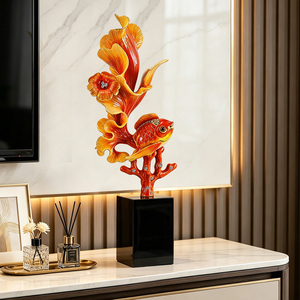Figurine de poisson en émail, nouveau style chinois, ornement de luxe pour salon, meuble TV, cave à vin - Product Image 5