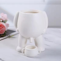 Pot Bunga Keramik Lucu 2026 Humor Piss Hitam Putih, Vas Penanam Bentuk Pipis, Figur Imut, Pot Sukulen, Ornamen, Wadah Bunga