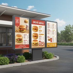 Mwe ngoài trời kỹ thuật số Bảng menu 55 inch dooh thời tiết <span class=keywords><strong>LCD</strong></span> signage thế hệ tiếp theo quảng cáo Drive-thru giải pháp hoạt hình - Product Image 3