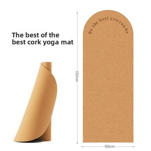 Tapis <span class=keywords><strong>de</strong></span> yoga en liège semi-ovale <span class=keywords><strong>de</strong></span> style nouveau, caoutchouc naturel, épaisseur 5 mm, poids 2,9 kg, absorption des chocs, isolation acoustique, professionnel - Product Image 2