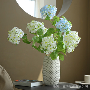 Fleur artificielle Yihua Floral Art, Hortensia double tête en soie, pour décoration intérieure, bouquet pour salon - Product Image 2