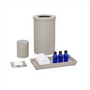 Juego de accesorios de baño de 4 piezas de Metal con jabonera bandeja de amenidad de bola de algodón soporte de tejido Base de Metal para decoración de baño - Product Image 1
