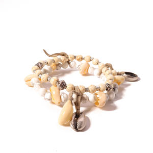 Woven <b>Bracelet</b> Natural Stone Pine Wood <b>Pearl</b> Shell Pendant Fringe Woven <b>Bracelet</b> for Women Uionen 1313 - Product Image 2